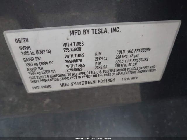 2020 TESLA MODEL Y LONG RANGE DUAL MOTOR ALL-WHEEL DRIVE 9
