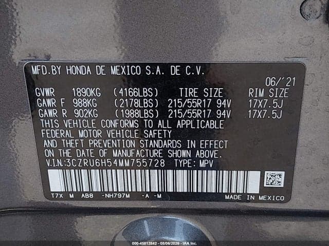 2021 HONDA HR-V AWD EX 9