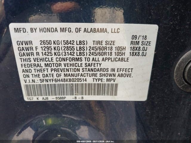2019 HONDA PILOT EX-L 9