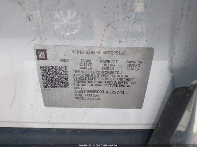 2020 CHEVROLET BOLT EV FWD LT 9