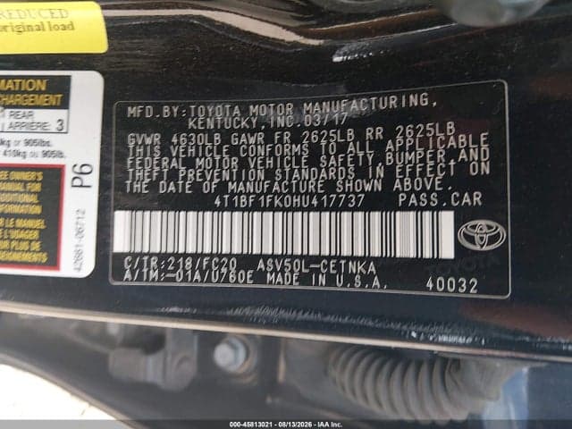 2017 TOYOTA CAMRY LE 9