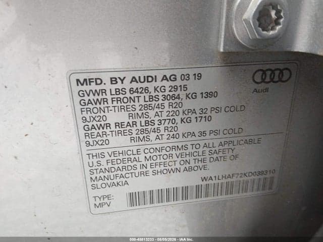 2019 AUDI Q7 45 PREMIUM/45 SE PREMIUM 9