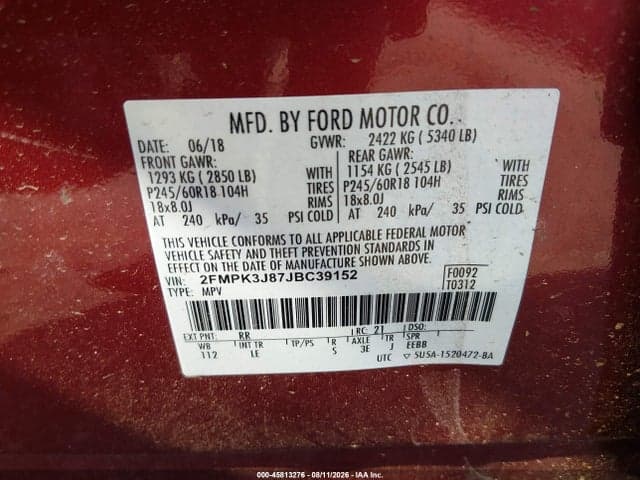 2018 FORD EDGE SEL 9