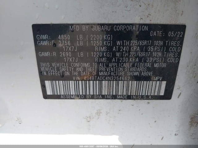2022 SUBARU OUTBACK PREMIUM 9