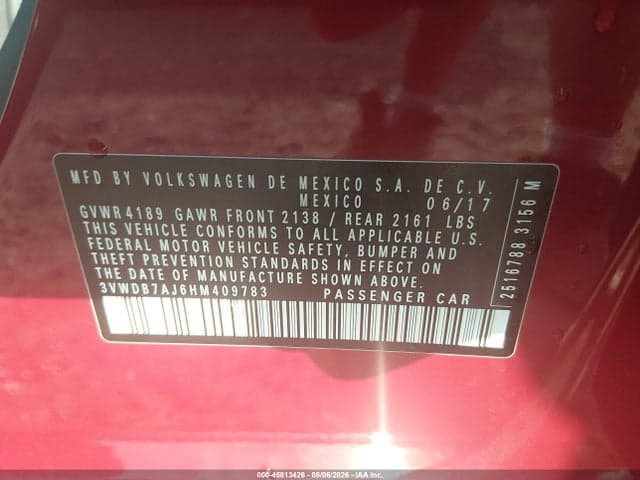 2017 VOLKSWAGEN JETTA 1.4T SE 9