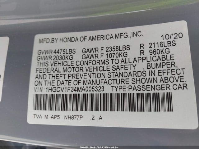 2021 HONDA ACCORD SPORT 9