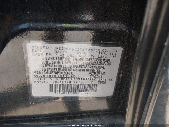 2019 NISSAN SENTRA SV 9