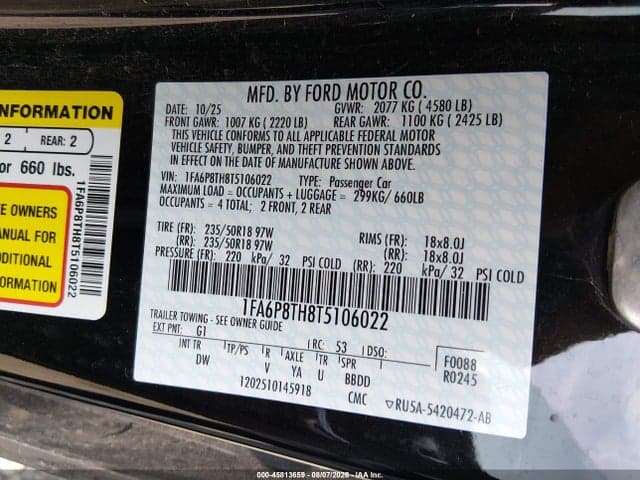 2026 FORD MUSTANG ECOBOOST FASTBACK 9