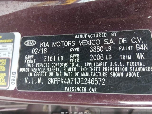 2018 KIA FORTE LX 9