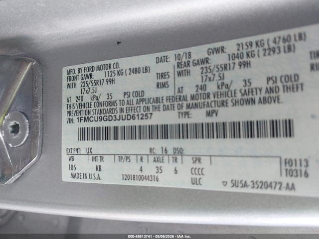 2018 FORD ESCAPE SE 9