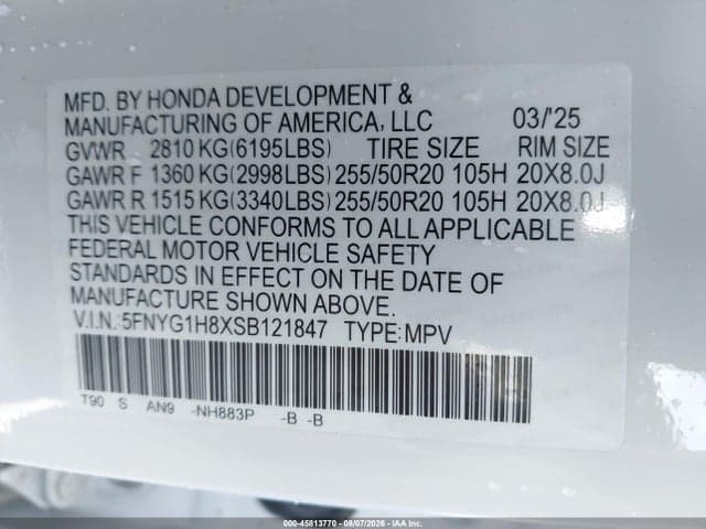 2025 HONDA PILOT ELITE 9
