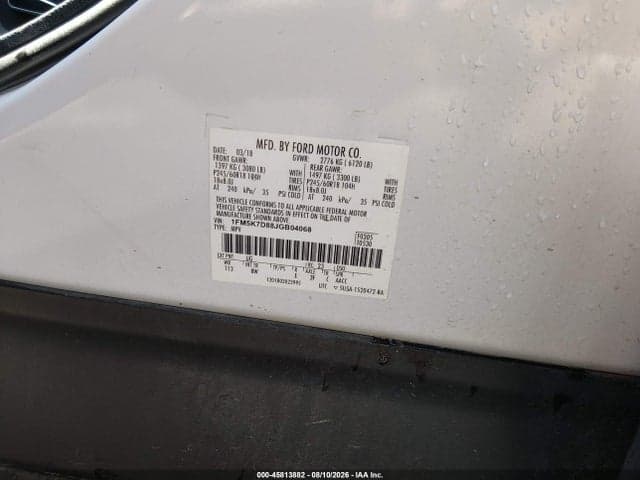 2018 FORD EXPLORER XLT 9