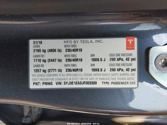 2018 TESLA MODEL 3 9