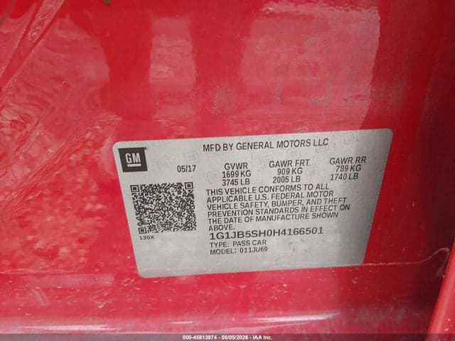 2017 CHEVROLET SONIC LS AUTO 9