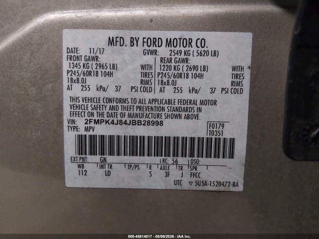 2018 FORD EDGE SEL 9