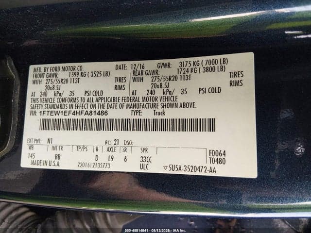2017 FORD F-150 PLATINUM 9