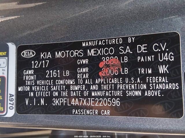 2018 KIA FORTE S 9