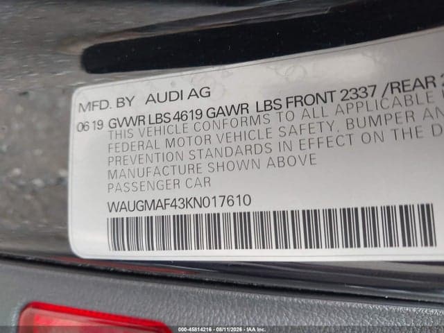 2019 AUDI A4 40 PREMIUM/40 TITANIUM PREMIUM 9