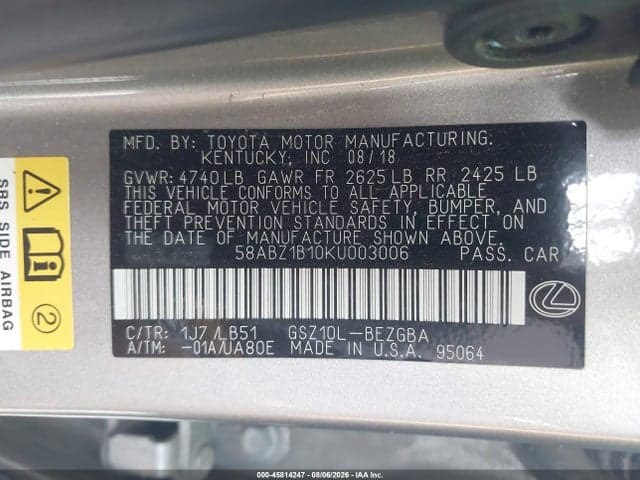 2019 LEXUS ES 350 LUXURY 9