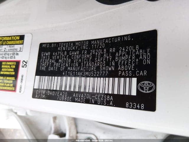 2021 TOYOTA CAMRY SE 9