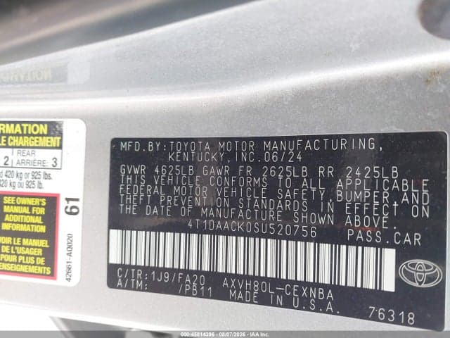 2025 TOYOTA CAMRY LE 9