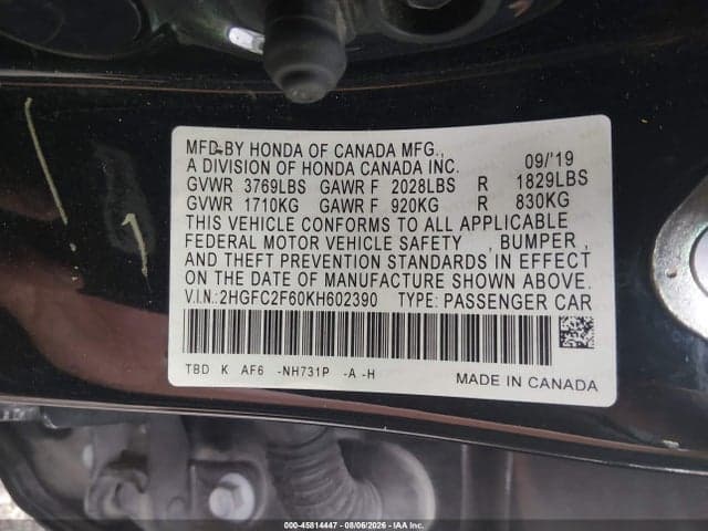 2019 HONDA CIVIC LX 9