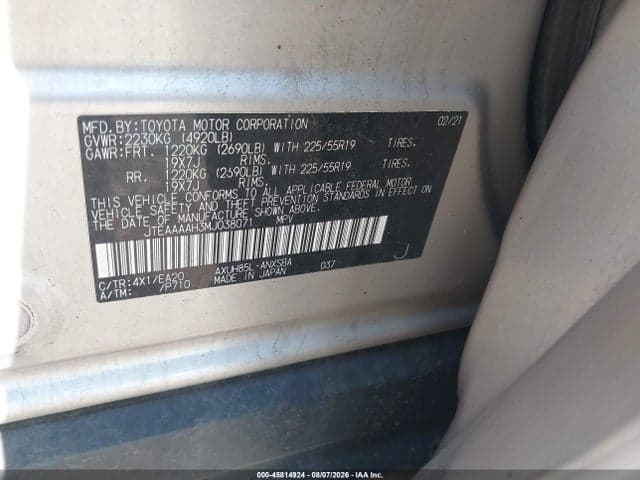 2021 TOYOTA VENZA LIMITED 9