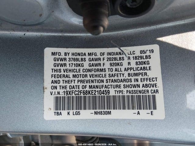 2019 HONDA CIVIC LX 9