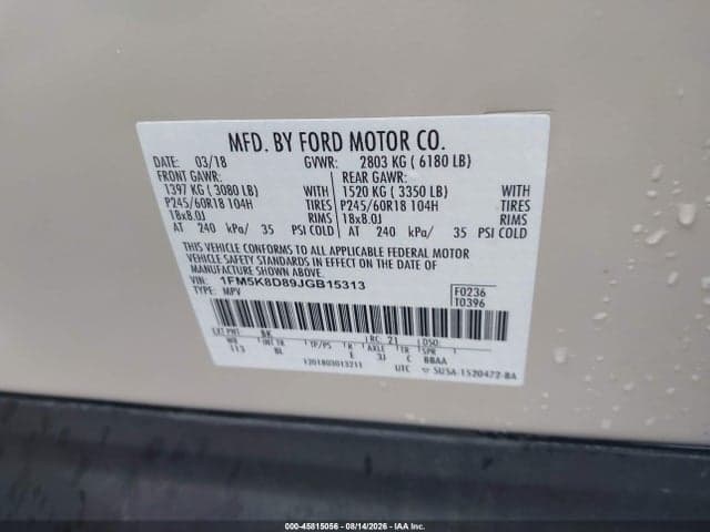 2018 FORD EXPLORER XLT 9