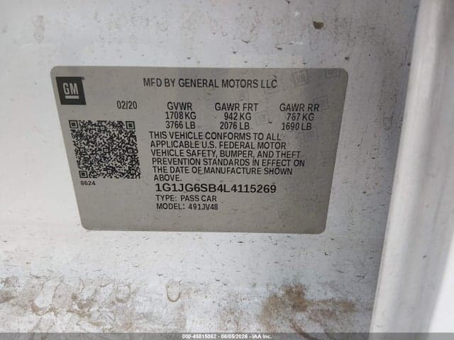 2020 CHEVROLET SONIC FWD 1FL 5-DOOR 9