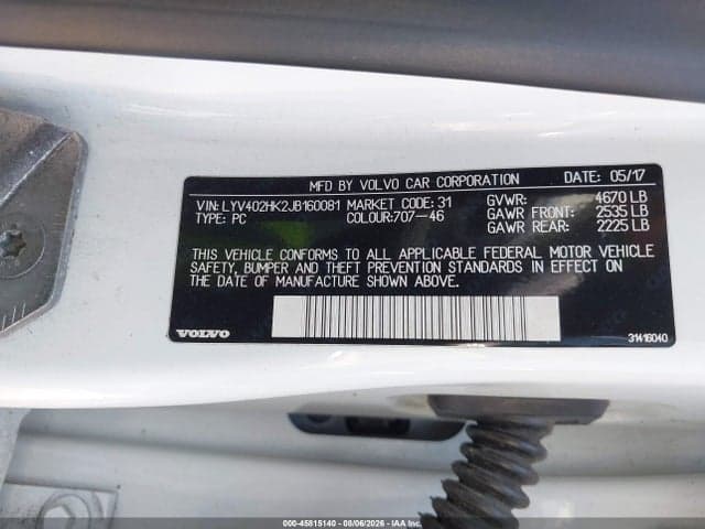 2018 VOLVO S60 INSCRIPTION T5 9