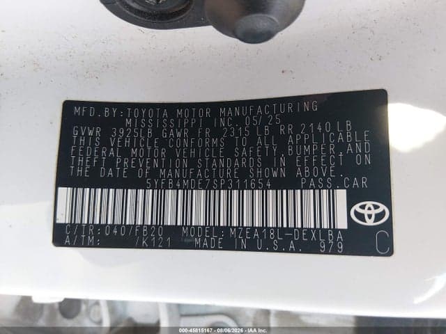 2025 TOYOTA COROLLA LE 9