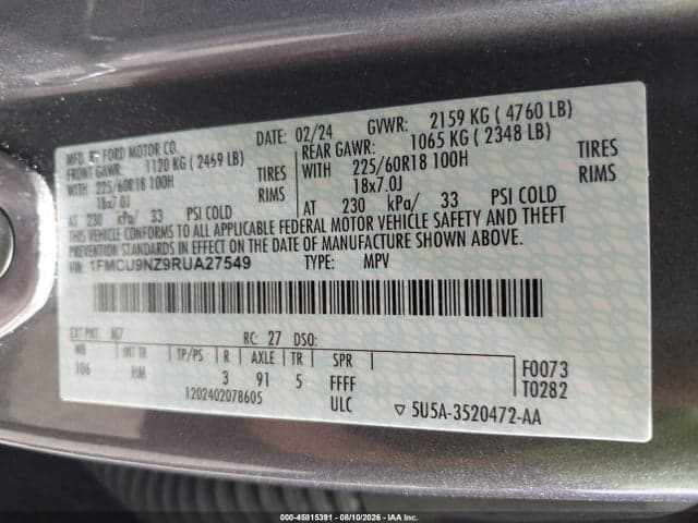 2024 FORD ESCAPE ST-LINE SELECT 9