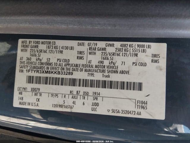 2019 FORD TRANSIT-250 9