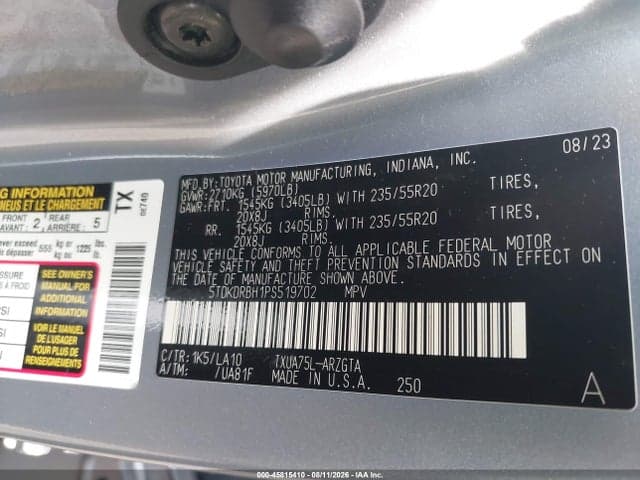 2023 TOYOTA HIGHLANDER PLATINUM 9