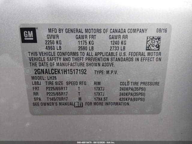 2017 CHEVROLET EQUINOX LT 9