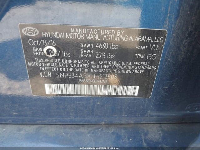 2017 HYUNDAI SONATA SPORT 2.0T 9