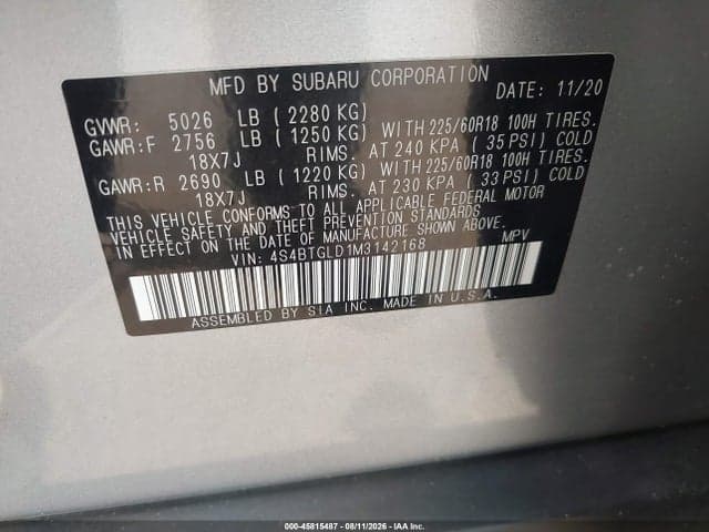 2021 SUBARU OUTBACK ONYX EDITION XT 9