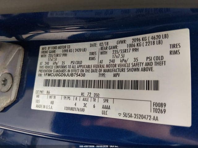 2018 FORD ESCAPE SE 9