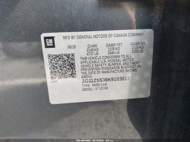 2019 CHEVROLET IMPALA LT 9