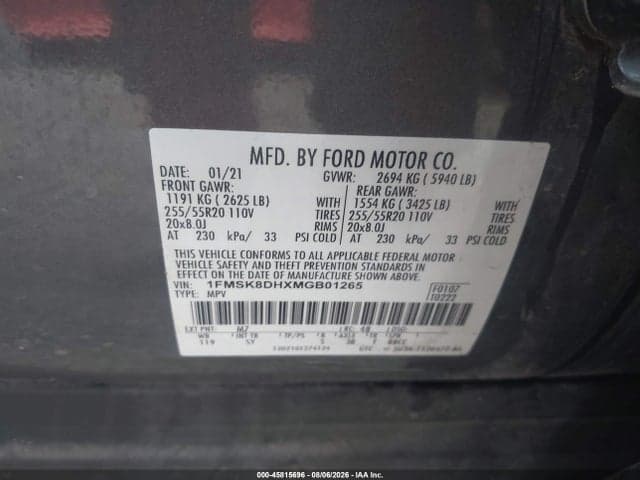 2021 FORD EXPLORER XLT 9