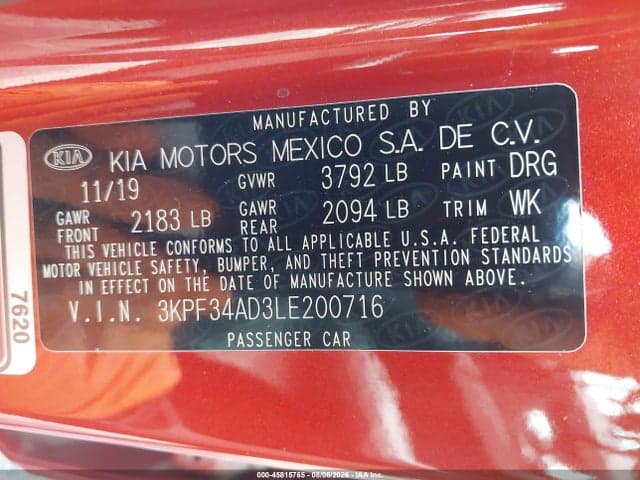 2020 KIA FORTE GT-LINE 9