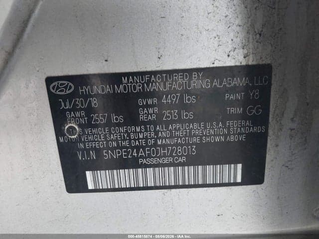 2018 HYUNDAI SONATA SE 9