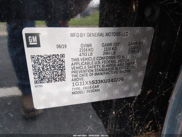 2019 CHEVROLET IMPALA LS 9