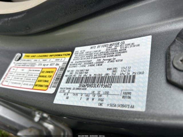 2020 FORD FUSION SE 9