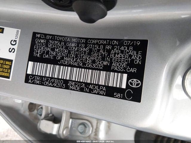 2020 TOYOTA COROLLA LE 9