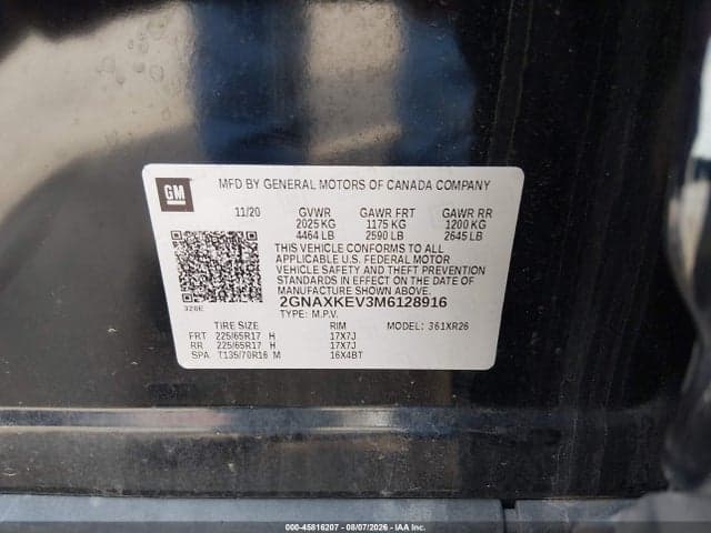 2021 CHEVROLET EQUINOX FWD LT 9