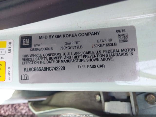 2017 CHEVROLET SPARK LS CVT 9