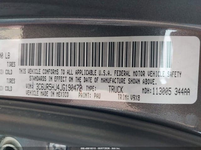 2018 RAM 2500 TRADESMAN 4X4 8' BOX 9