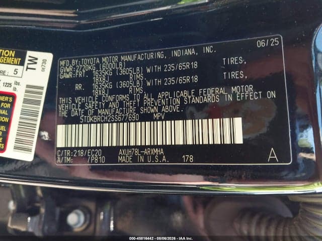 2025 TOYOTA HIGHLANDER HYBRID XLE NIGHTSHADE 9